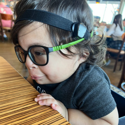 toddler boy with glasses